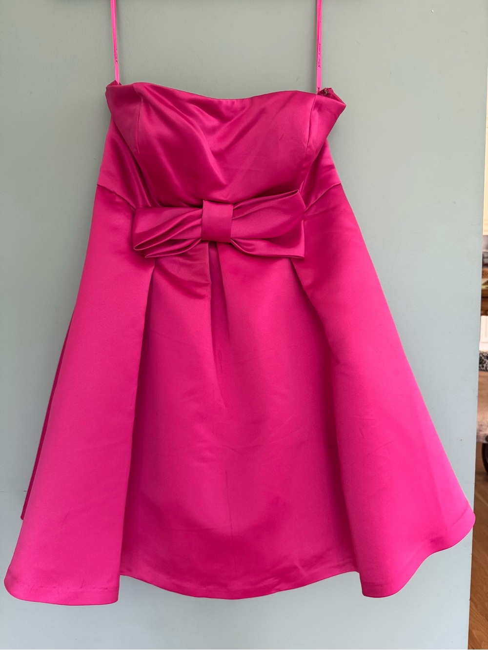 Betsey Johnson Hot Pink Strapless Party Dress with Bow